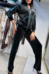 Ladies Casual Hot Diamond Velvet Zipper Suit