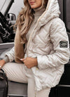 Women's Hooded Side Zipper Slit Fashion Casual Cotton Jacket