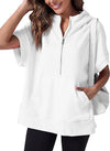 Women's Hooded Short-sleeved Half-zip Top