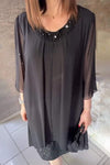 Women's Round Neck Chiffon Sequin Dress