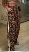 Women's Leopard Stripe Print Casual Trousers