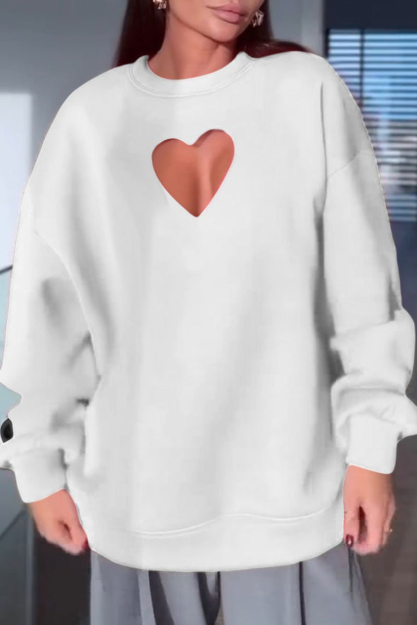 Women's Fashion Heart Hollow Sweatshirt