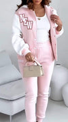 Women's Hooded Long-sleeved Contrasting Color Casual Suit