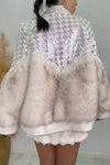 Women's Gangsta Women's Luxury Fur Panel Sequin Button Jacket