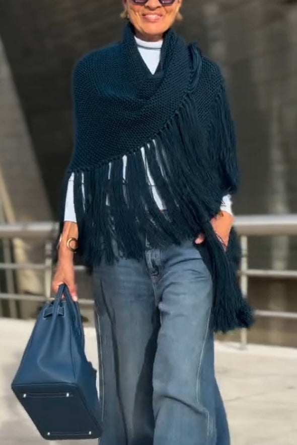 Women's Versatile Tassel Knitted Shawl