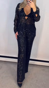 Women's Shiny Sequined Casual Three-piece Suit