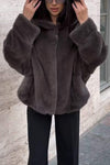 Women's Casual Hooded Loose Fur Coat