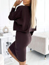 Women's Round Neck Long Sleeve Casual Sports Suit Dress