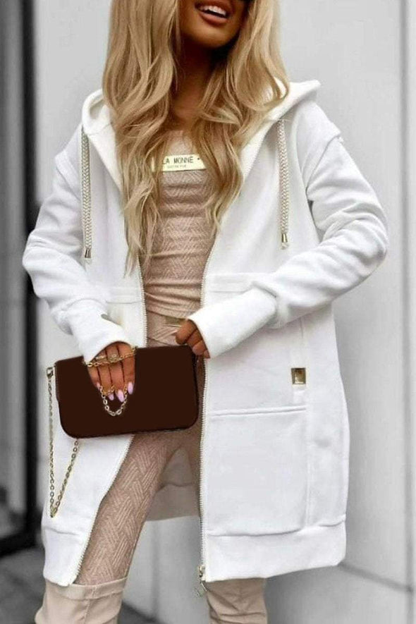 Women's Long Sleeve Hooded Coat