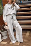 Women's Casual Hooded Loose Sweatshirt Two-piece Set