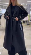 Women's Solid Color Lapel Long Coat