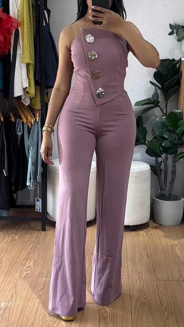 Women's Tube Top Button Slim Fit Suit