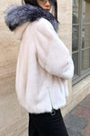 Women's Casual Hooded Zipper Fur Coat