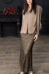 Women's Elegant Sequin Skirt Party Suit