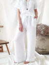 Women's Cotton And Linen Short-Sleeved Pants Suit