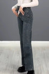 Women's Fashion Striped Diamond Embellished Jeans