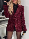 Women's Lapel Sequined Fashion Suit Jacket