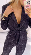 Women's Sequined Lapel Suit