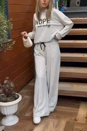 Women's Casual Hooded Loose Sweatshirt Two-piece Set