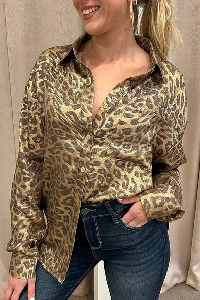 Women's fashionable leopard print shirt