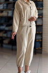 Women's Casual Retro Lace Patchwork Jacket And Pants Suit