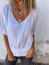 Comfortable Waisted T-shirt with V-neckline