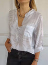 Women's V-neck Printed Top