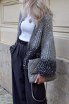 Women's Warm Sequin Gradient Knit Cardigan Jacket