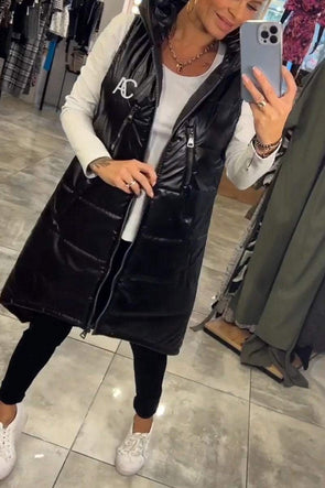 Women's Casual Hooded Sleeveless Cotton Coat