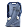 Women's Thickened Large Size Fleece Slim Fit Letter Printed Top