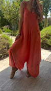 Women's Spring Suspender V-Neck Solid Color Wide Leg Jumpsuit