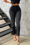 Women's Crystal Distressed Black Skinny Jeans