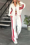 Women's Casual Contrast Web Sports Suit