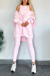 Women's Casual Solid Color Sweatshirt Three-piece Set