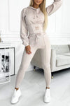 Women's Hooded Waist Sports Casual Suit