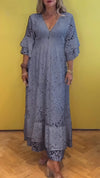 Women's V-neck Lace Trumpet Sleeve Dress