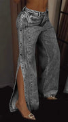 Women's Button-down Rhinestone Fashion Jeans