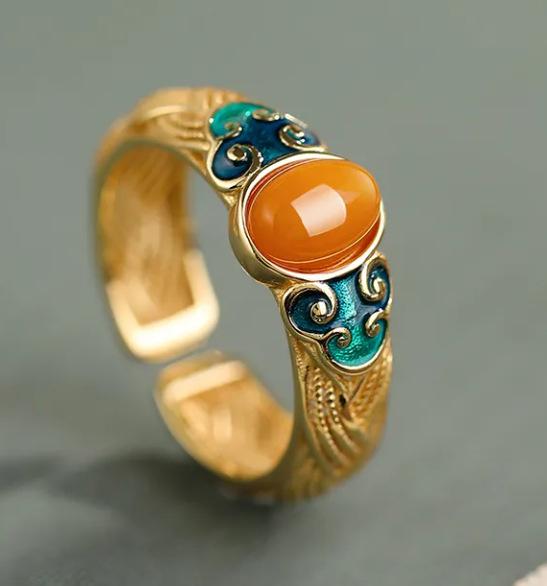 Ancient Gold Palace Style Retro Open Ring