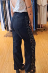 Women's Fashion Colored Diamond Decorated Jeans