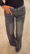 Women's Rhinestone Casual Slim Fit Flared Jeans