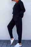 Women's casual half zip solid color suit