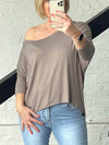 Women's Casual Solid Color Crew Neck Long Sleeve Top