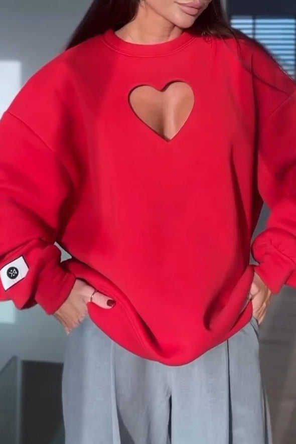 Women's Fashion Heart Hollow Sweatshirt