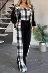 Women's Casual Plaid Patchwork Hooded Two-piece Set