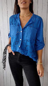 Casual V-neck Hollow Top