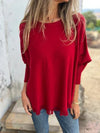 Casual Round Neck Lace Top