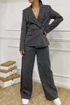 Women's Stylish Sequin Blazer and Pants Set