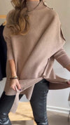 Women's High Collar Button-down Casual Knitted Top