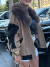 Women's Fur Patchwork Contrast Color Casual Coat