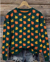 Halloween Maple Leaf Design Casual Sweater